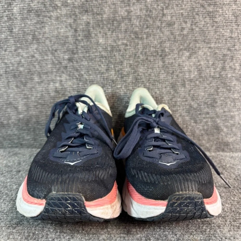 Hoka One One Clifton 7 Navy Blue Orange Pink Running Shoes Women's 5.5
